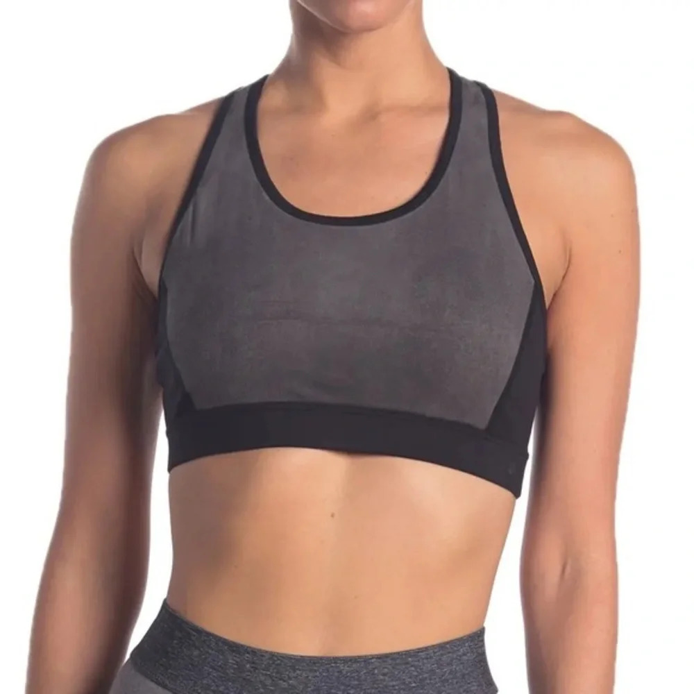 Splendid Suede & Jersey Racerback Sport Bra, Med
